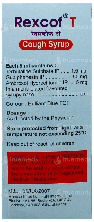Rexcof T Syrup 100Ml